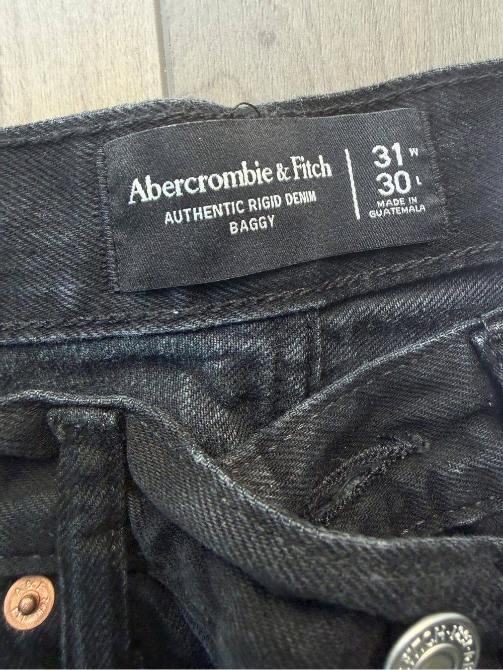 Abercrombie & Fitch Men's Baggy Relaxed Jeans - Black Wash